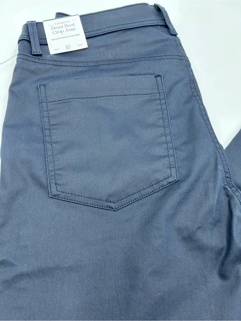 Talbots Women’s Dk Blue Demi Boot Crop Jean 10 NWT
